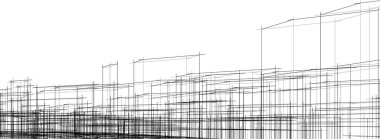 Mimari sanat konseptinde soyut çizgiler, minimum geometrik şekiller. 