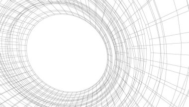 Mimari sanat konseptinde soyut çizgiler, minimum geometrik şekiller. 