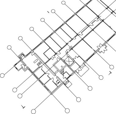 Mimari sanat konseptinde soyut çizgiler, minimum geometrik şekiller. 