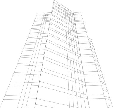 Mimari sanat konseptinde soyut çizgiler, minimum geometrik şekiller. 
