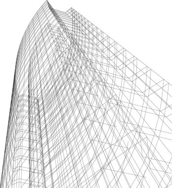 Mimari sanat konseptinde soyut çizgiler, minimum geometrik şekiller. 