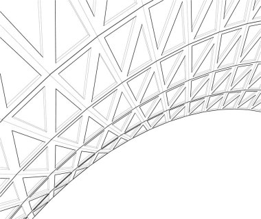 Mimari sanat konseptinde soyut çizgiler, minimum geometrik şekiller. 