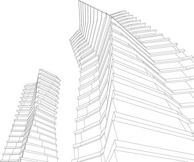 Mimari sanat konseptinde soyut çizgiler, minimum geometrik şekiller. 