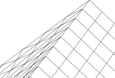 Mimari sanat konseptinde soyut çizgiler, minimum geometrik şekiller. 