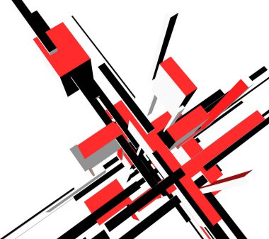 Mimari sanat konseptinde soyut çizgiler, minimum geometrik şekiller. 