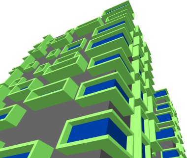 Mimari sanat konseptinde soyut çizgiler, minimum geometrik şekiller. 