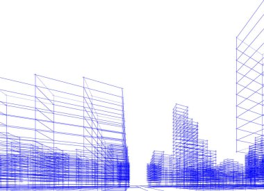 Mimari sanat konseptinde soyut çizgiler, minimum geometrik şekiller.