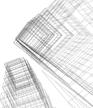 Mimari sanat konseptinde soyut çizgiler, minimum geometrik şekiller. 