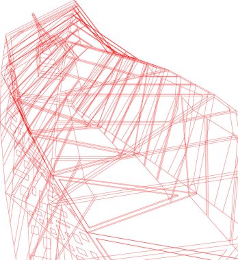 Mimari sanat konseptinde soyut çizgiler, minimum geometrik şekiller. 