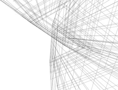 Mimari sanat konseptinde soyut çizgiler, minimum geometrik şekiller. 