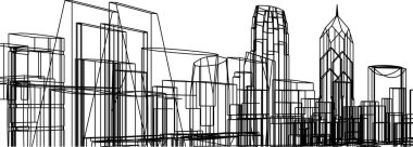 Mimari sanat konseptinde soyut çizgiler, minimum geometrik şekiller. 