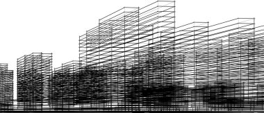 Mimari sanat konseptinde soyut çizgiler, minimum geometrik şekiller.