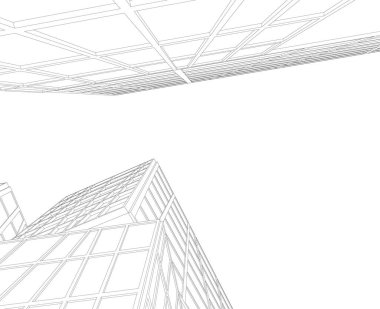 Mimari sanat konseptinde soyut çizgiler, minimum geometrik şekiller. 