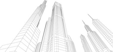 Mimari sanat konseptinde soyut çizgiler, minimum geometrik şekiller. 