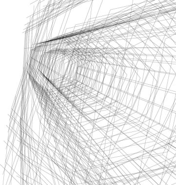 Mimari sanat konseptinde soyut çizgiler, minimum geometrik şekiller. 