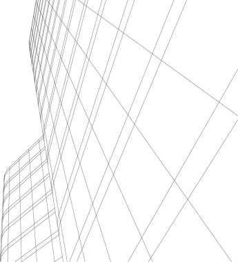 Mimari sanat konseptinde soyut çizgiler, minimum geometrik şekiller. 