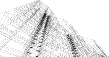 Mimari sanat konseptinde soyut çizgiler, minimum geometrik şekiller.