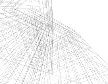 Mimari sanat konseptinde soyut çizgiler, minimum geometrik şekiller. 