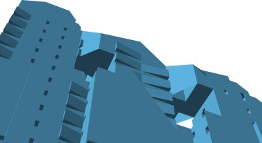 Mimari sanat konseptinde soyut çizgiler, minimum geometrik şekiller. 