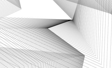 Mimari sanat konseptinde soyut çizgiler, minimum geometrik şekiller.