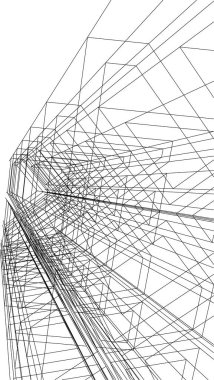 Mimari sanat konseptinde soyut çizgiler, minimum geometrik şekiller.