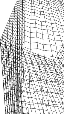 Mimari sanat konseptinde soyut çizgiler, minimum geometrik şekiller. 