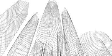 Mimari sanat konseptinde soyut çizgiler, minimum geometrik şekiller. 