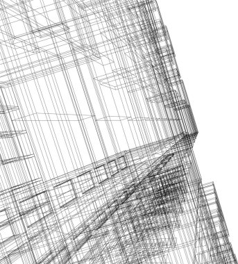 Mimari sanat konseptinde soyut çizgiler, minimum geometrik şekiller.