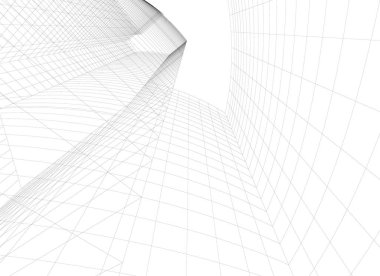 Arkaplanda mimari bina 3d illüstrasyon