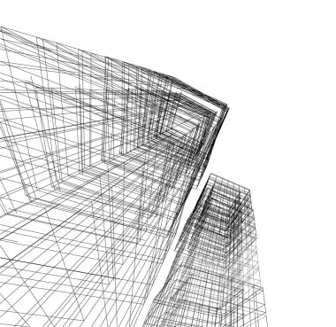 Mimari sanat konseptinde soyut çizgiler, minimum geometrik şekiller.