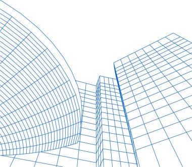 Mimari sanat konseptinde soyut çizgiler, minimum geometrik şekiller. 