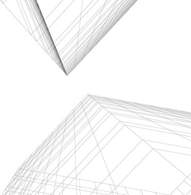 Mimari sanat konseptinde soyut çizgiler, minimum geometrik şekiller. 