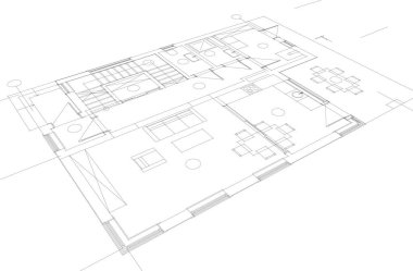 Mimari sanat konseptinde soyut çizgiler, minimum geometrik şekiller.