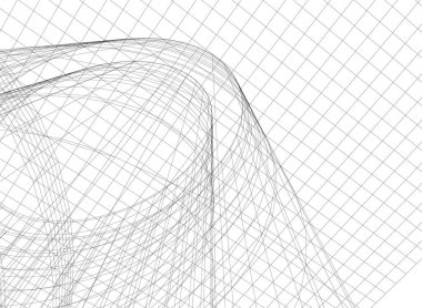 Mimari sanat konseptinde soyut çizgiler, minimum geometrik şekiller. 