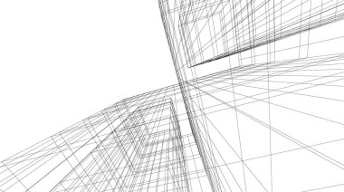 Mimari sanat konseptinde soyut çizgiler, minimum geometrik şekiller.