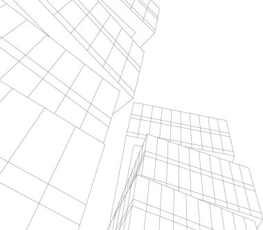 Mimari sanat konseptinde soyut çizgiler, minimum geometrik şekiller. 