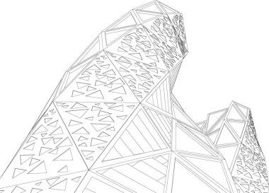 Mimari sanat konseptinde soyut çizgiler, minimum geometrik şekiller.