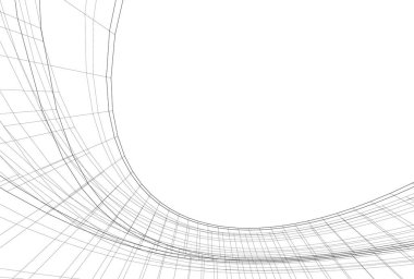 Mimari sanat konseptinde soyut çizgiler, minimum geometrik şekiller. 