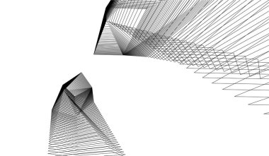 Mimari sanat konseptinde soyut çizgiler, minimum geometrik şekiller.