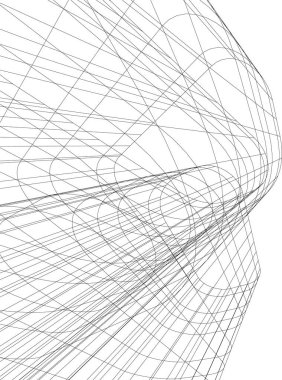 Mimari sanat konseptinde soyut çizgiler, minimum geometrik şekiller. 