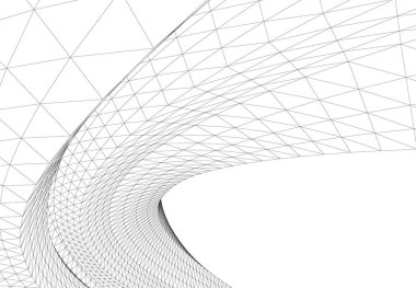 Mimari sanat konseptinde soyut çizgiler, minimum geometrik şekiller.