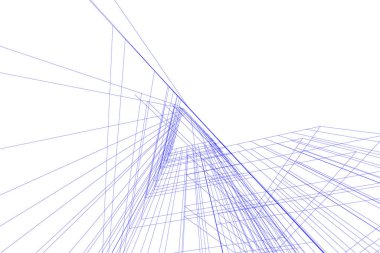 Mimari sanat konseptinde soyut çizgiler, minimum geometrik şekiller. 