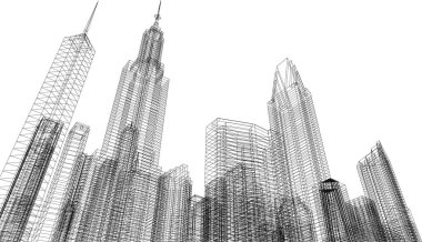 Mimari sanat konseptinde soyut çizgiler, minimum geometrik şekiller. 