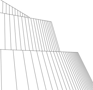 Mimari sanat konseptinde soyut çizgiler, minimum geometrik şekiller. 