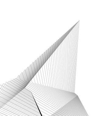 Mimari sanat konseptinde soyut çizgiler, minimum geometrik şekiller.