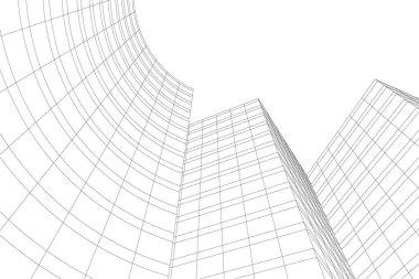 Mimari sanat konseptinde soyut çizgiler, minimum geometrik şekiller. 