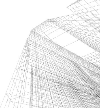 Mimari sanat konseptinde soyut çizgiler, minimum geometrik şekiller. 