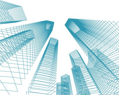 Mimari sanat konseptinde soyut çizgiler, minimum geometrik şekiller.