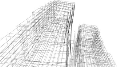 Mimari sanat konseptinde soyut çizgiler, minimum geometrik şekiller. 