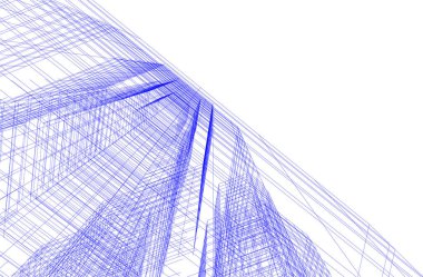 Mimari sanat konseptinde soyut çizgiler, minimum geometrik şekiller.